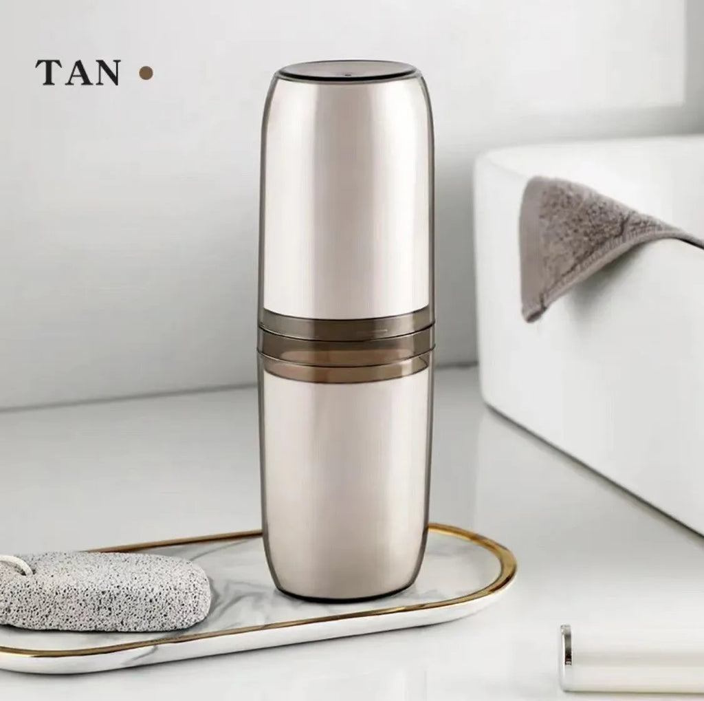 Toothbrush Storage Box Portable Mouthwash Cup Toothpaste Storage Box Toiletry Set Travel Supplies Portable Toothbrush Cup Vue Gray