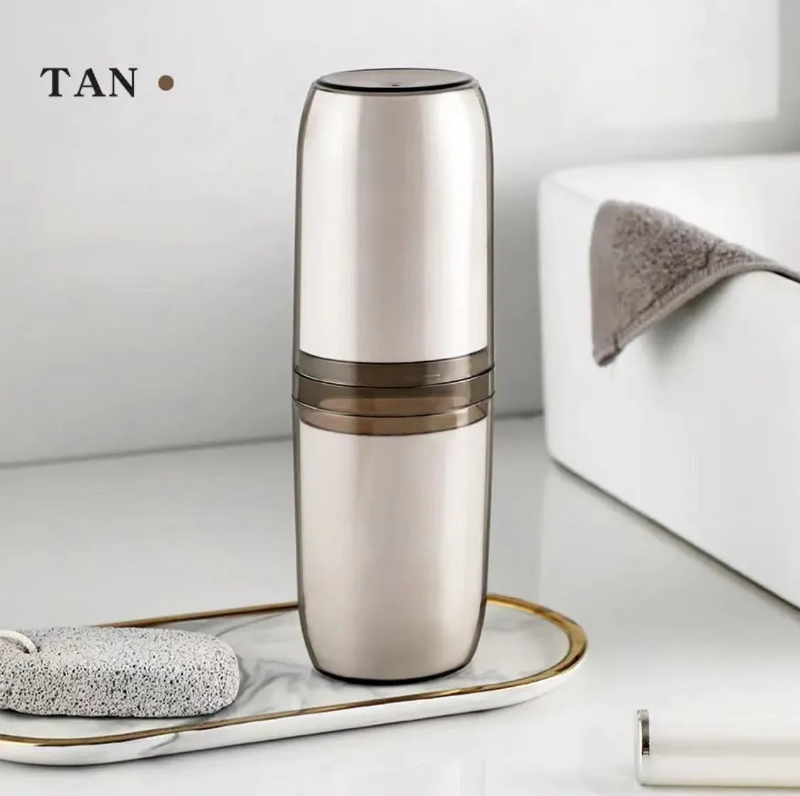 Toothbrush Storage Box Portable Mouthwash Cup Toothpaste Storage Box Toiletry Set Travel Supplies Portable Toothbrush Cup Vue Gray