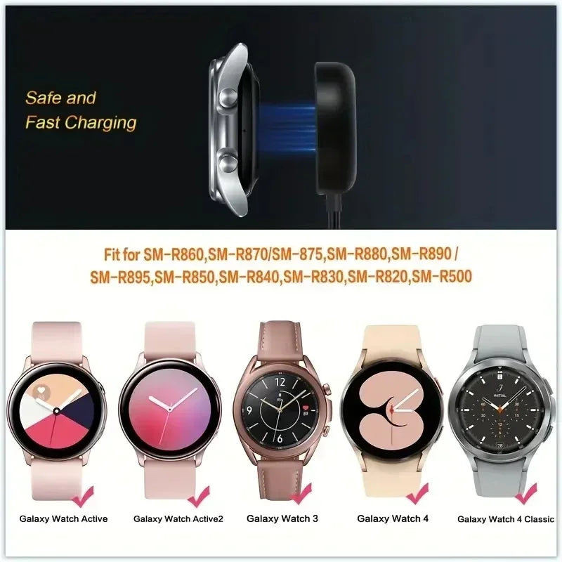 Magnetic Watch Wireless Charger For Samsung Galaxy Watch 8/7/6/5pro/5/4/3 Active 2 Portable USB Cable Fast Charging Dock Station Vue