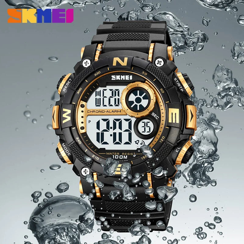 SKMEI 1887 Men's LED Digital Sport Watch – 100M Waterproof Digital Sport Watch Vue