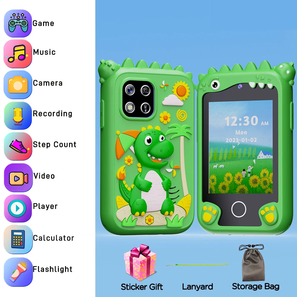 New Children Smart Phone Kids Toys Cartoon Unicorn Touchscreen Music Mobile Learning Educational Toys Birthday Boys Girls Gifts Vue add bag