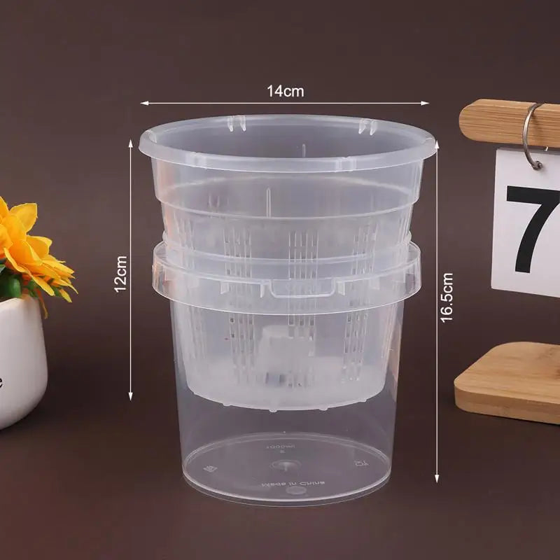 Self Watering Flowerpot Double-Layer Pots For Plants Nursery Pots With Holes Garden Automatic Absorbing Water Root Control Pots Vue Air Column 14cm