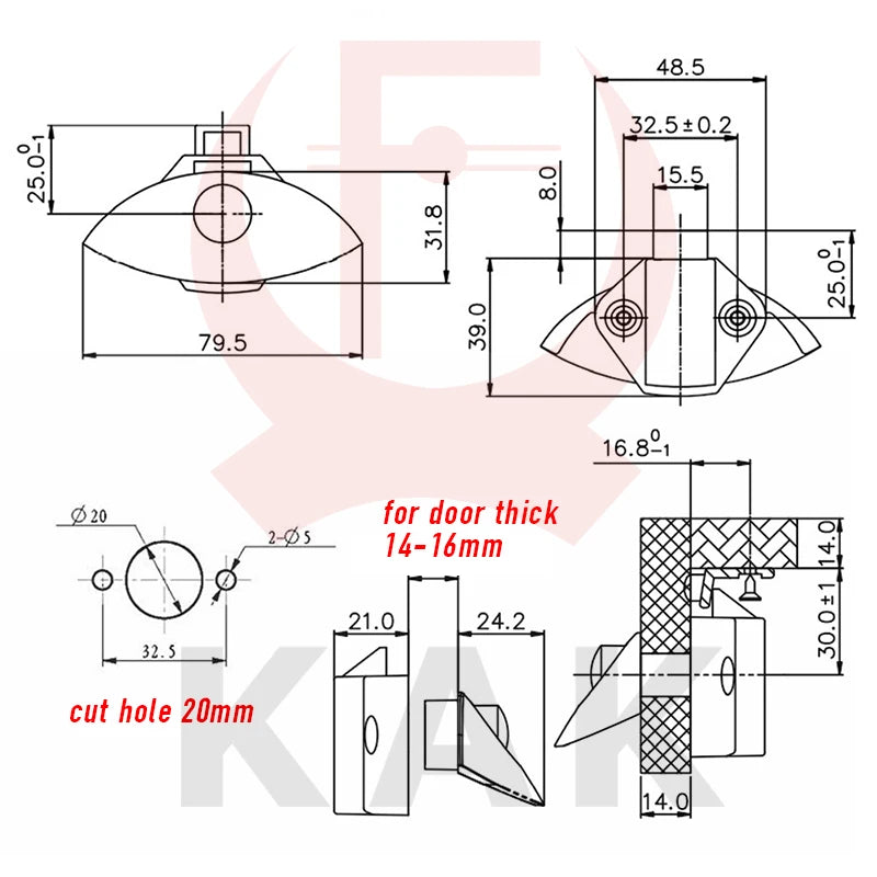 KAK Push Button Lock 20mm Silver RV Camper Car Drawer Latch Locks Keyless Furniture Lock for Motorhome Cabinet Door Hardware Vue
