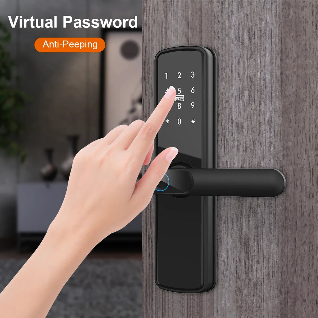 TUYA Smart WIFI Fingerprint Door Lock Electronic Lock Keyless Entry Password Fingerprint Card App NFC Unlock for Home Office Vue