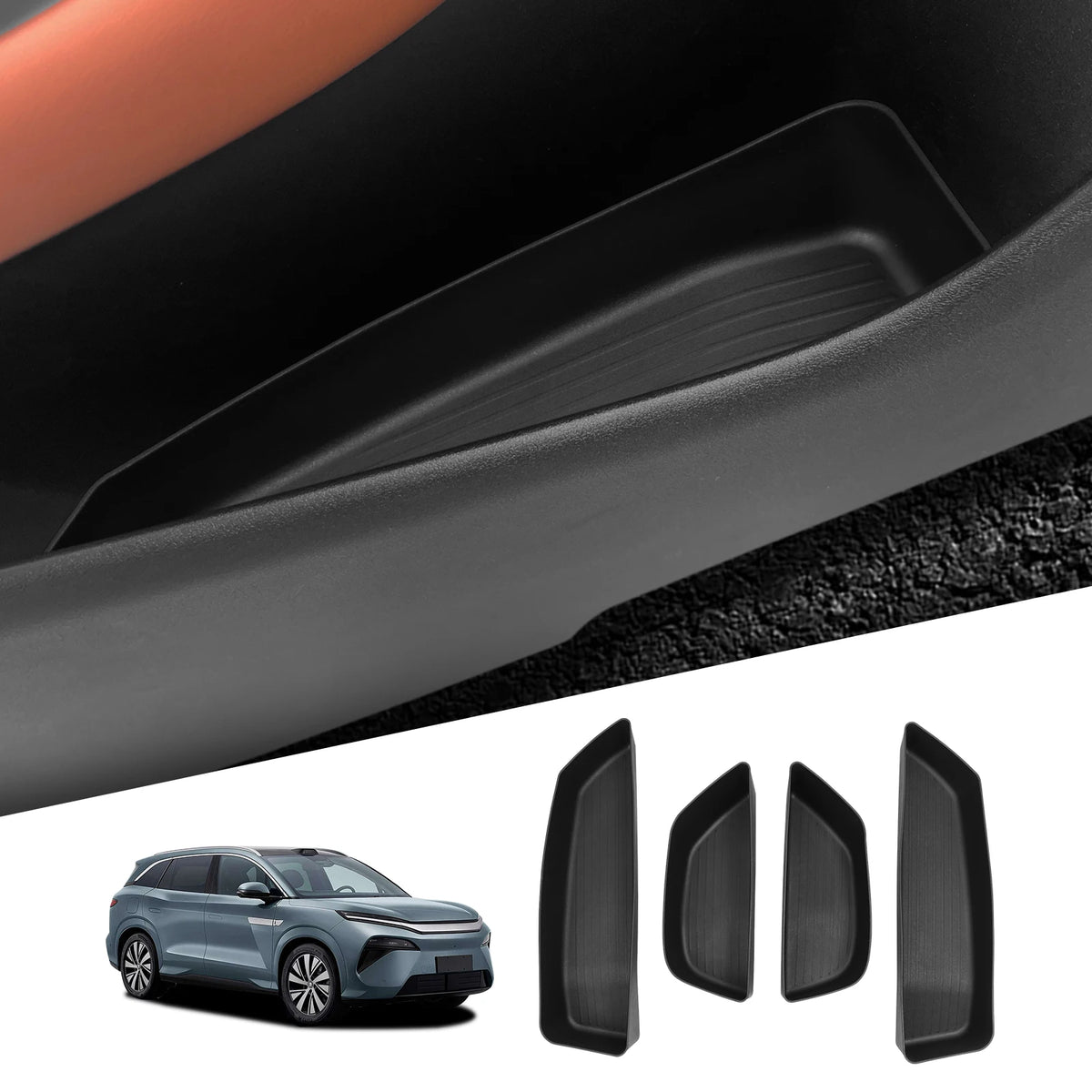 Smabee for BYD Tang L/Atto 8/Sealion 8 2025 2026 Door Side Storage Box TPE Front Rear Door Handle Tray Organizer Accessories Vue DOOR BOX 4PCS