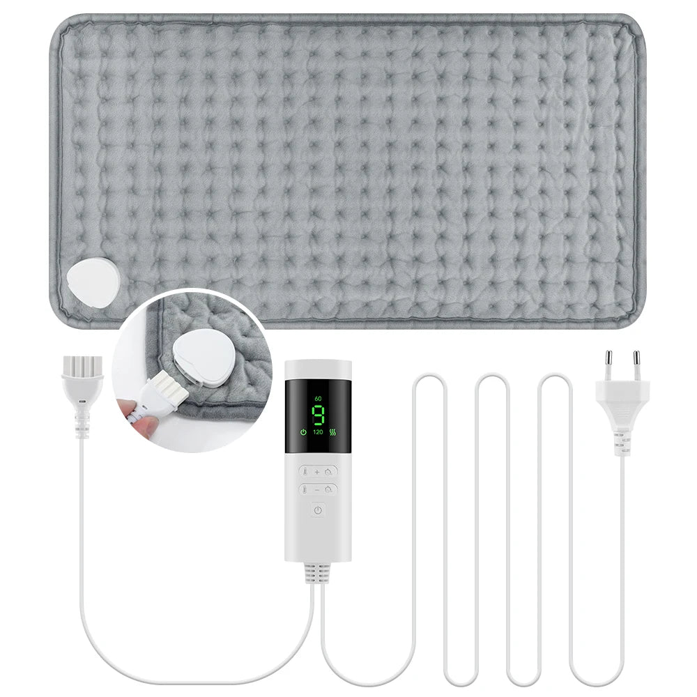 Electric Heating Pad 30×60cm | 9 Levels, Timer, Washable Electric Heating Pad Vue