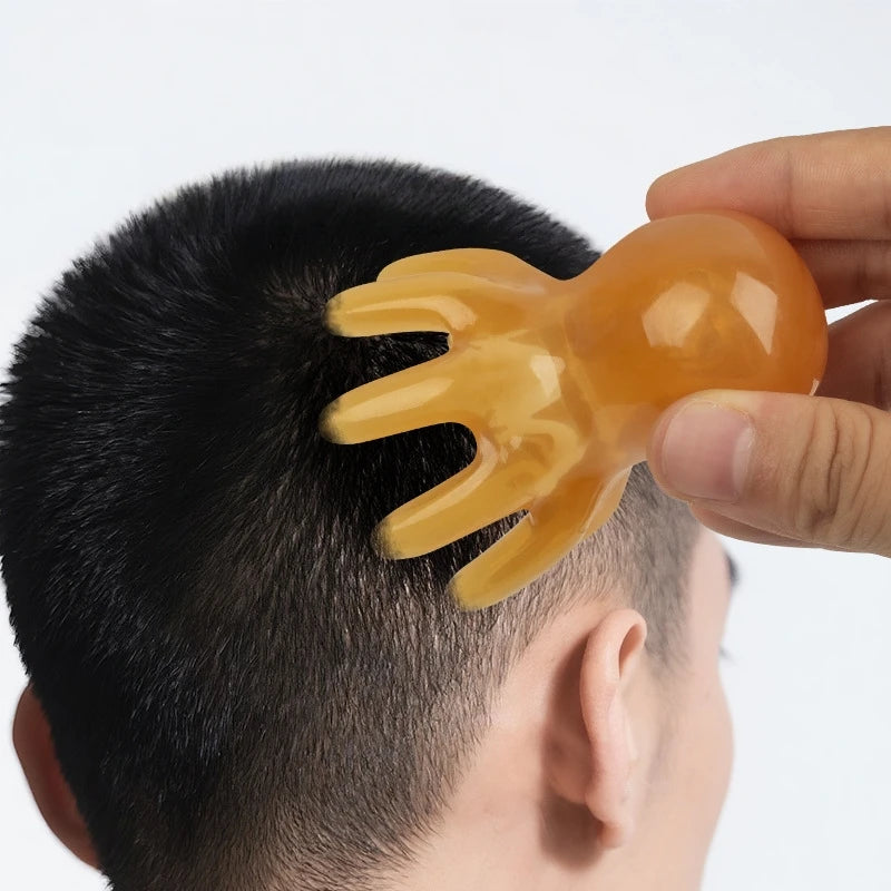Octopus Head Massager Comb Head Meridian Manual Acupressure Tool Portable Spa Gua Sha Massage Comb Vue