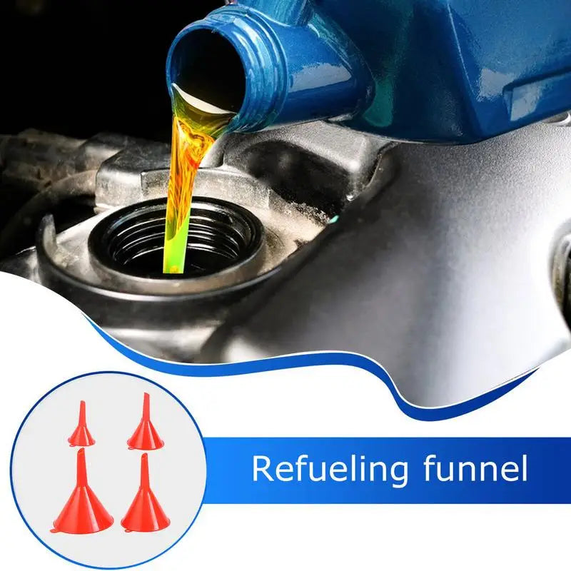 4-Piece Plastic Funnel Set – Car, Kitchen & Home Use Plastic Funnel Set Vue