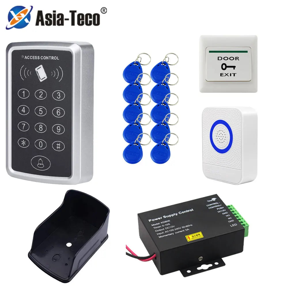 RFID 125Khz Door Access Control System Kits Keypad + Power Supply + Electric 180KG Magnetic Lock Strike Door Locks Kit for Home Vue