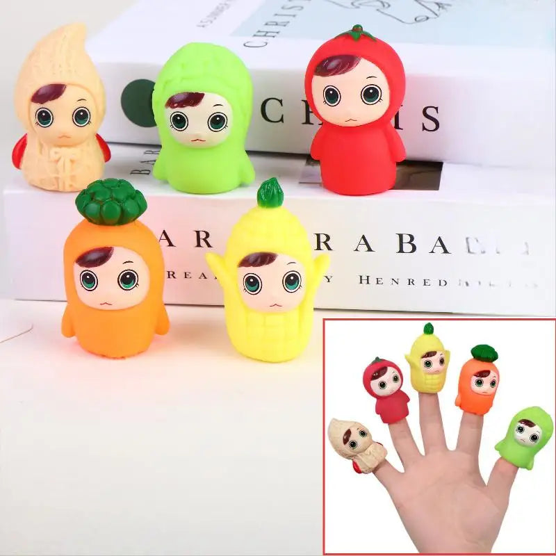 Cartoon Finger Puppet Toy Kids Soft Animal Dolls Toys Storytelling Vue A2 Vegetable