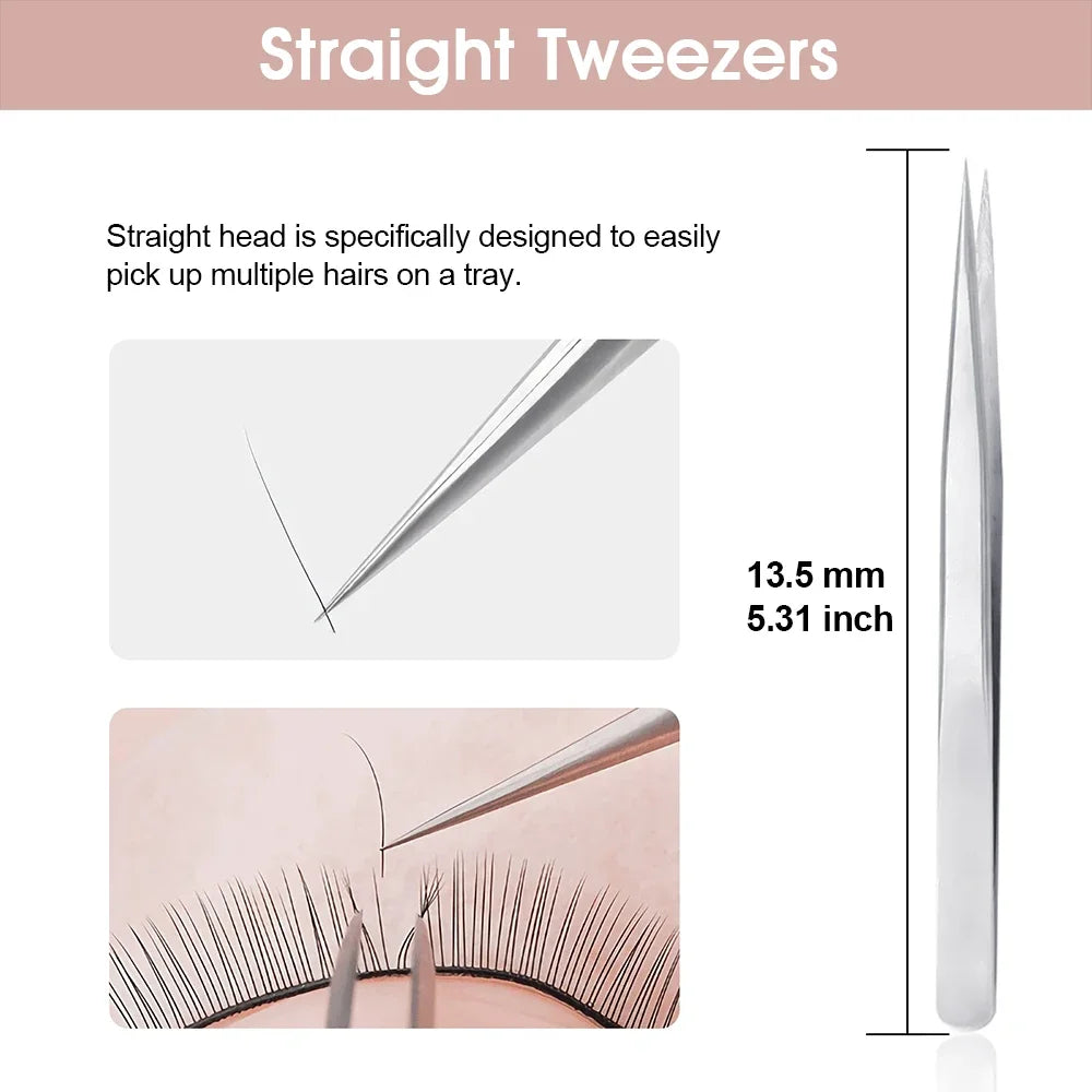 MASSCAKU 1pcs Set for Eyelash Extension Professional Tweezers Makeup Tools Easy to Use Ergonomically Comfortable to Grip Vue