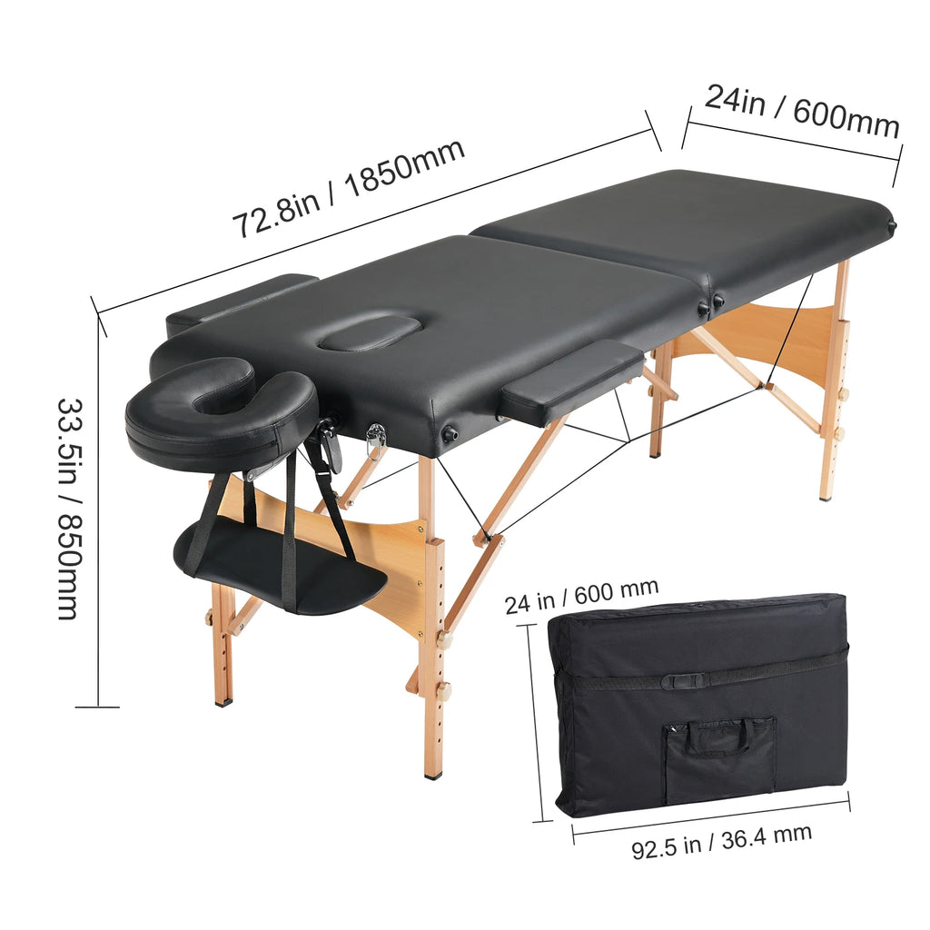 VEVOR Portable Massage Table Folding Lightweight Adjustable Salon Tattoo Bed for Massage Center Spa Therapy Clinic Home Beauty Vue 24inch United States
