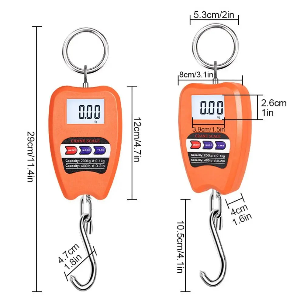 200KG High Precision Crane Scale LCD Digital Display Kg/Lb/N Digital Electronic Scale Multi-purpose Portable Mini Handheld Scale Vue