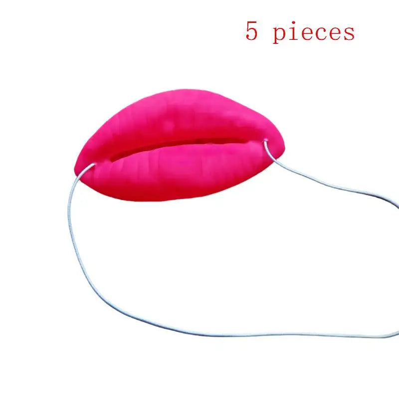 1 Jokes Sausage Red Lips Thick Halloween Funny Horror Latex Mask Vue A2 5pieces