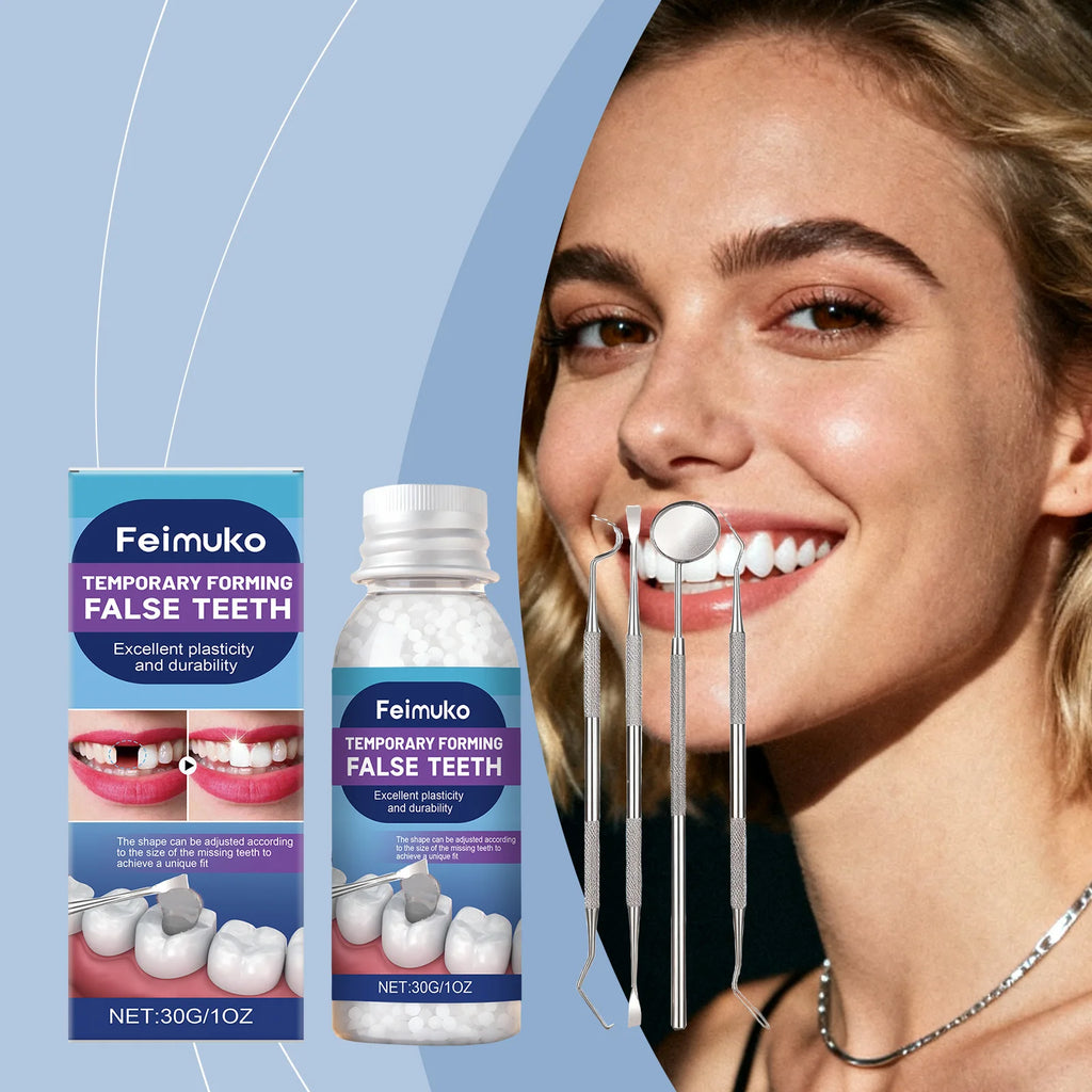 Moldable Denture Gel for Custom False Teeth, Convenient to Use, Effectively Boosts Your Smile and Restores Confident Dental Beau Vue