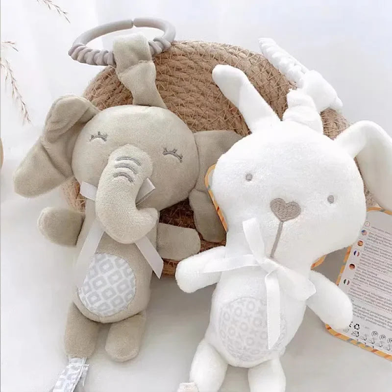 Bunny Style Infant Toddler Rattles Toys for Baby Stroller Crib Soft Bear Pram Hanging Toys Plush Appease Doll Bed Accessories Vue