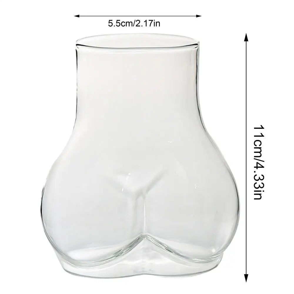 450ml Creative Body Shape Drinking Glass Novelty Butt Cup for Coffee, Milk, Beer, Wine, Cocktails, Fun Home Bar Decor, Gift Idea Vue Clear 450ml
