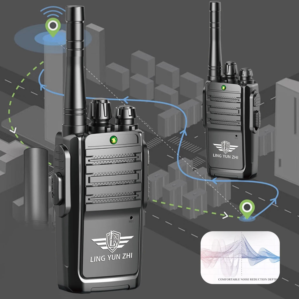2Pcs Walkie Talkie Toys, Mini Interphone Digital Sound Indoor and Outdoor Communication Game Not Include Battery Gifts for boys Vue