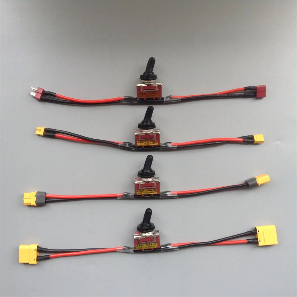 XT30/XT60/XT90/T-Plug Power High Current High Load Switch ON-OFF Toggle 12AWG for eBike RC Airplane ESC Motor Connecting Adapter Vue