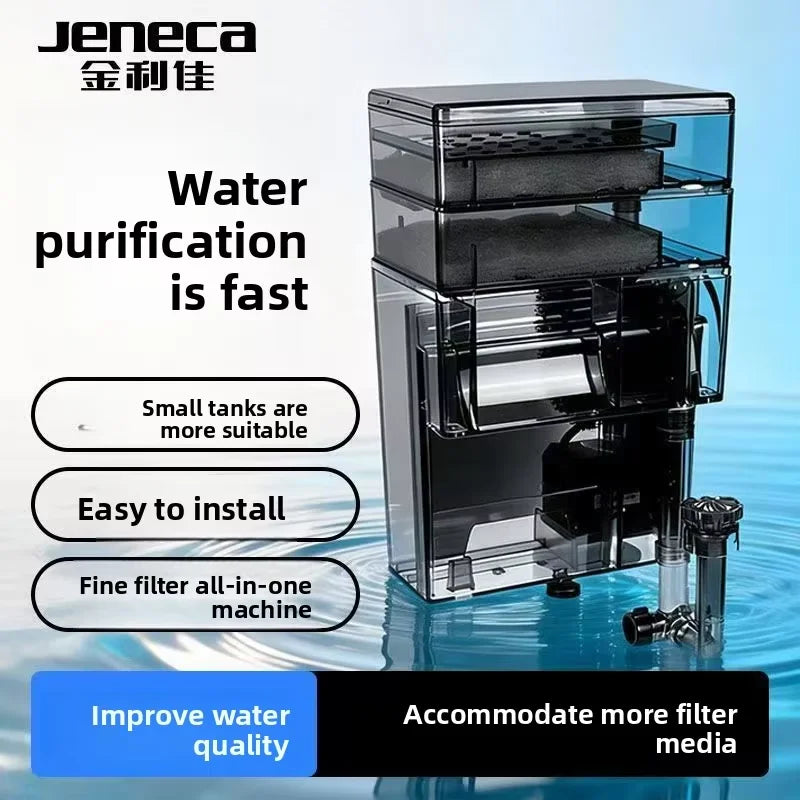 Fish Tank Filter 3-in-1 Circulation System Water Purification Wall Mounted External Waterfall Silent Dry Wet Separation Filter Vue
