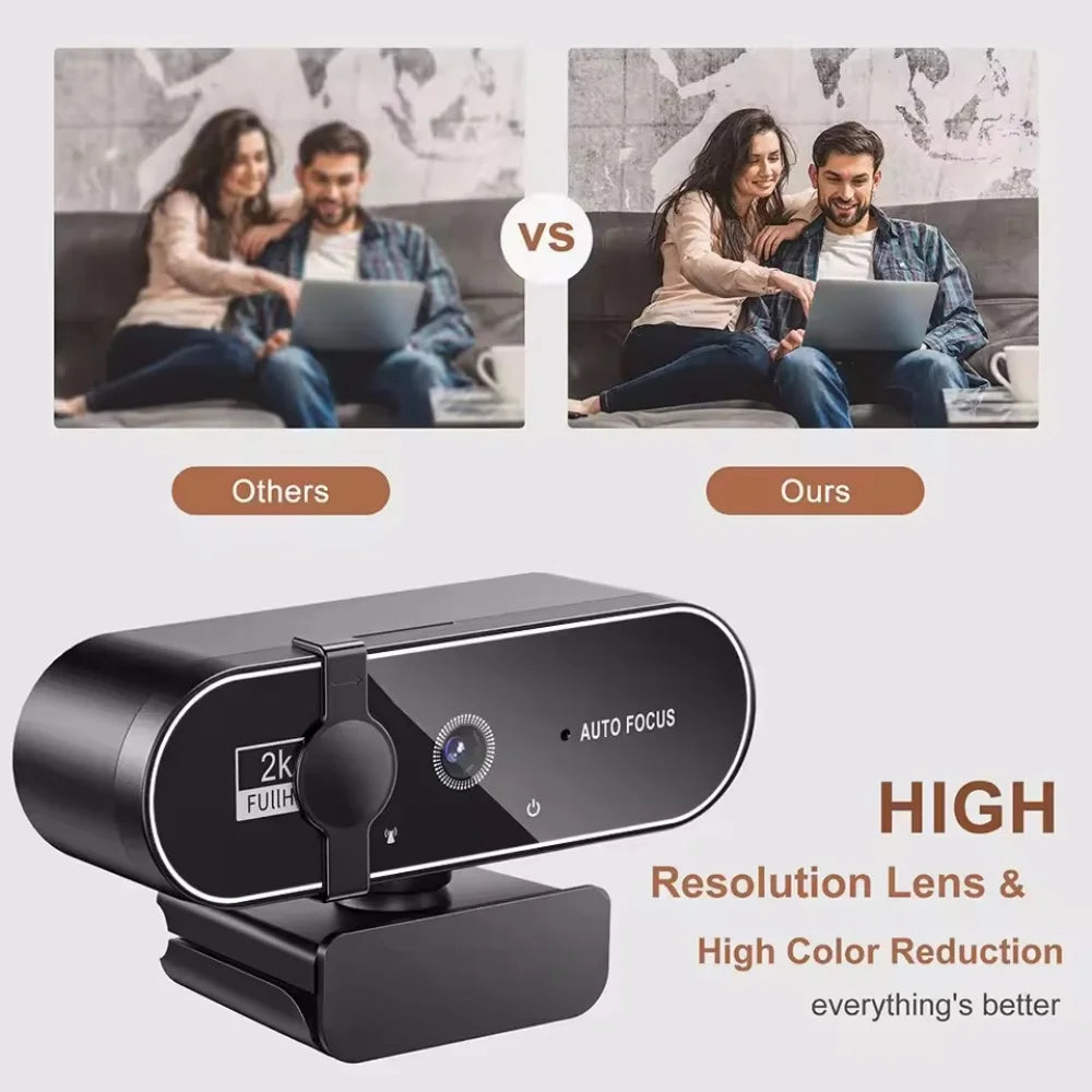 4K Auto Focus 1080p Computer Webcam High Definition Network Usb Live Broadcast Professional 2k Full HD Webcamra with Microphone Vue