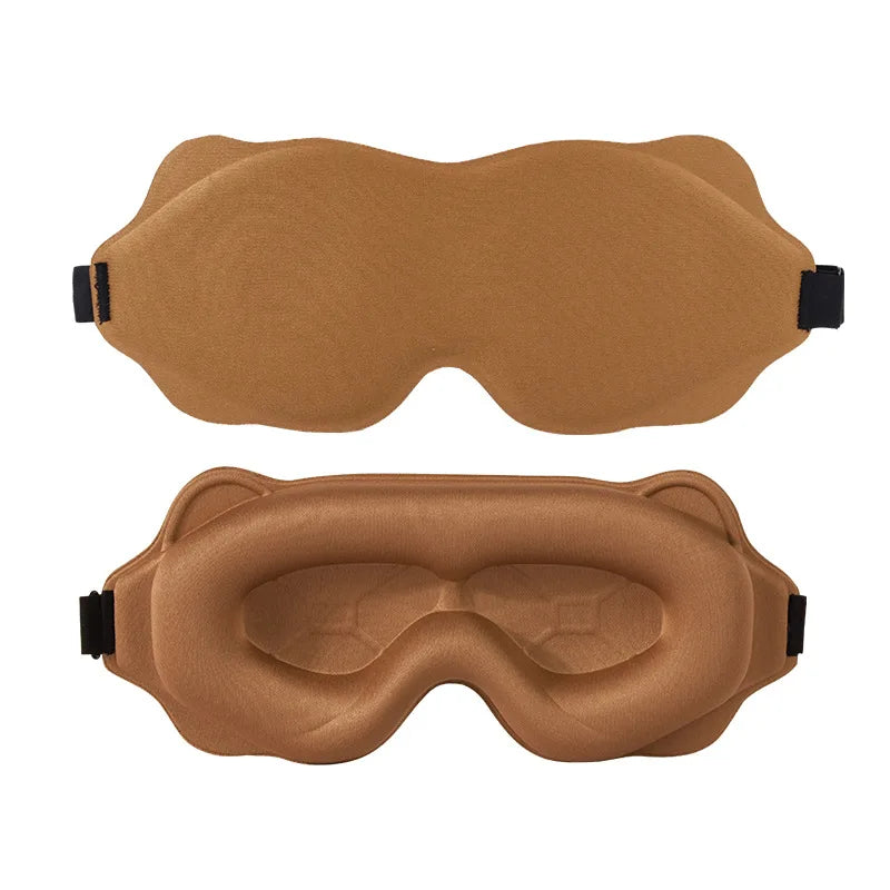 3D Sleep Mask Sleeping Aid Blindfold Block Out Light Portable Soft Vue Brown