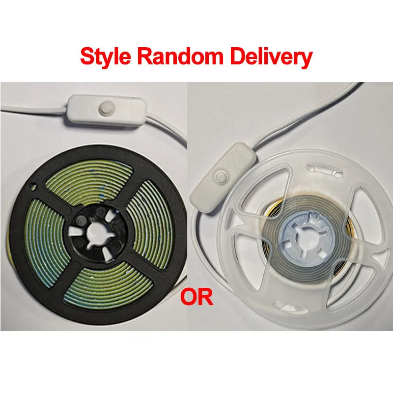 COB LED Strip Lights 5V High Density Linear Lighting Press Switch LED Tape Ribbon Flexible RA90 For Living Room Cabinet Decor Vue