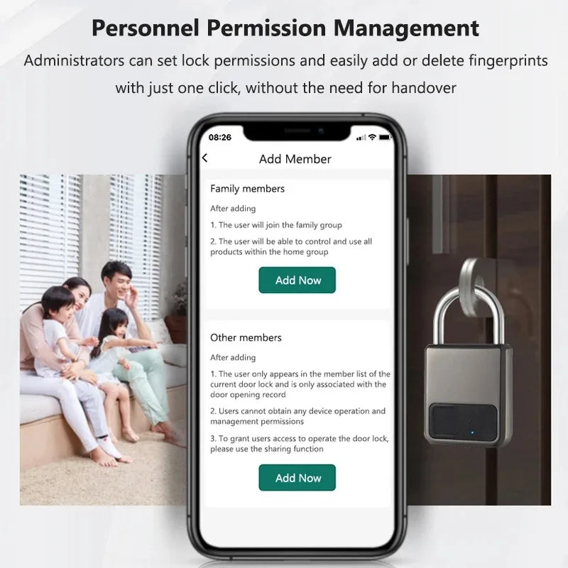 Keyless USB Charging Door Lock Fingerprint Smart Padlock Quickly Unlock Zinc Alloy Metal Self-imaging Chip Fingerprints Lock Vue