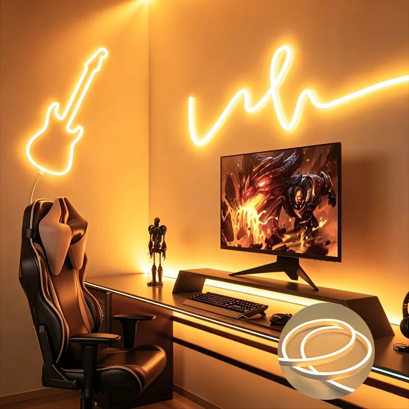 5V USB Neon LED Strip Touch Sensor Dimmable Waterproof Flexible Silicone Tape Indoor Ambient Light For Mirror TV Backlight Decor Vue