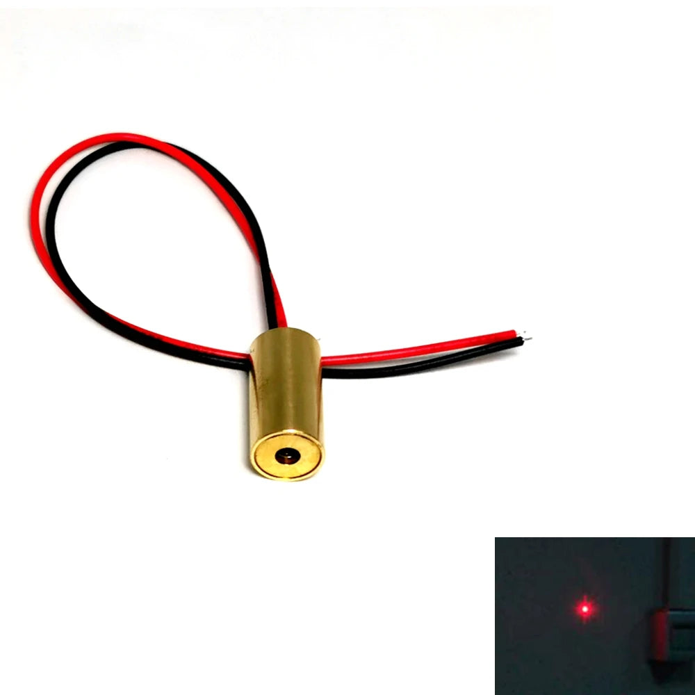 Mini Industrial 650nm 5mw Red Laser Dot Module 3V-4.5V Brass Housing 9*18mm Vue