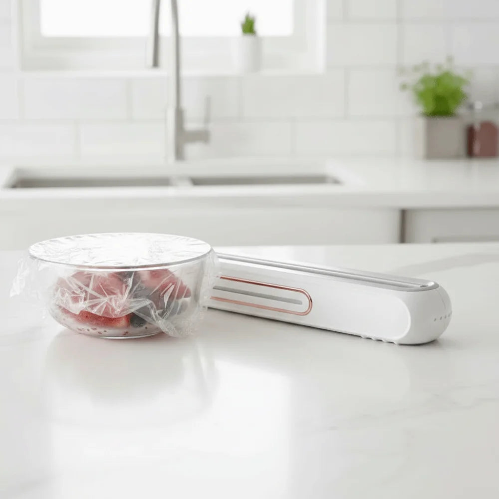 Wall-mounted Magnetic Cling Film Cutting Box Refillable Two-way Sliding Cutter Tin Aluminum Foil Dispenser Viewable Window Vue