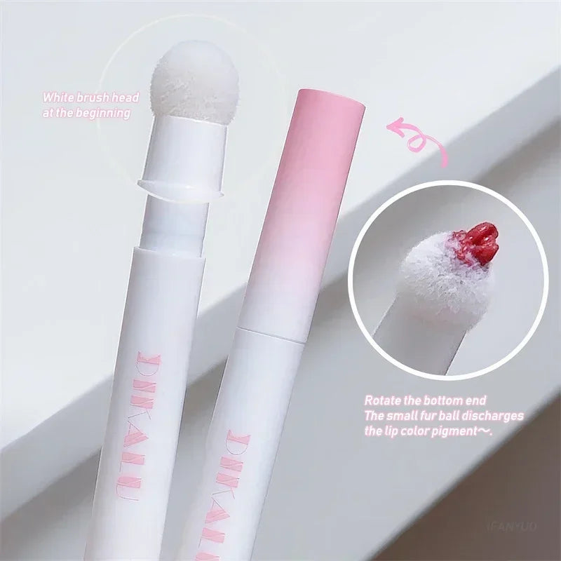 Lip Powder Cream Air Cushion Lips Cream Matte Brick Red Lip Glaze Mud Lipstick Pen Non-Stick Cup Female Lip Tint Korean Makeup Vue