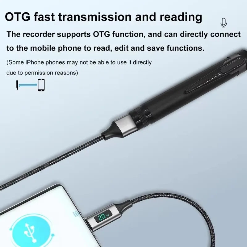 8GB-128GB Digital Voice Recorder Professional Audio Record Noise Reduce Dictaphone MP3 Player Business Meeting Recording Pen Vue
