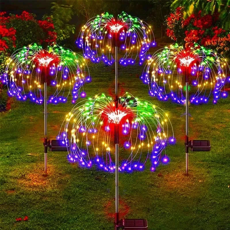 Outdoor LED Solar Firework Lights Garden Decoration Fairy Lights Waterproof Dandelion Lawn Lamp for Garden Landscape Lawn Decor Vue