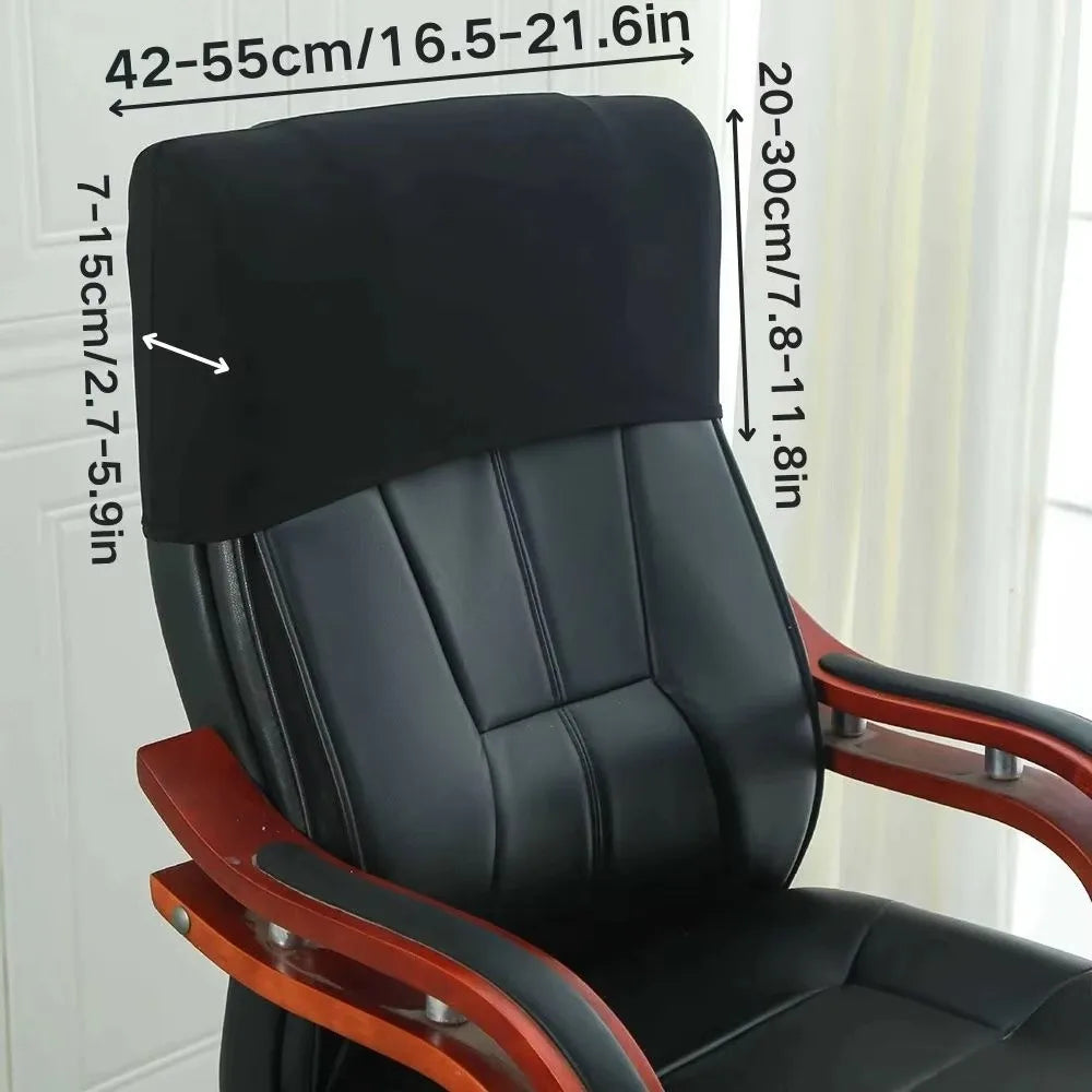 Solid Color Office Chair Backrest Cover Dustproof Elastic Chair Back Protector Comfortable Stretchable Chair Head Cover Vue