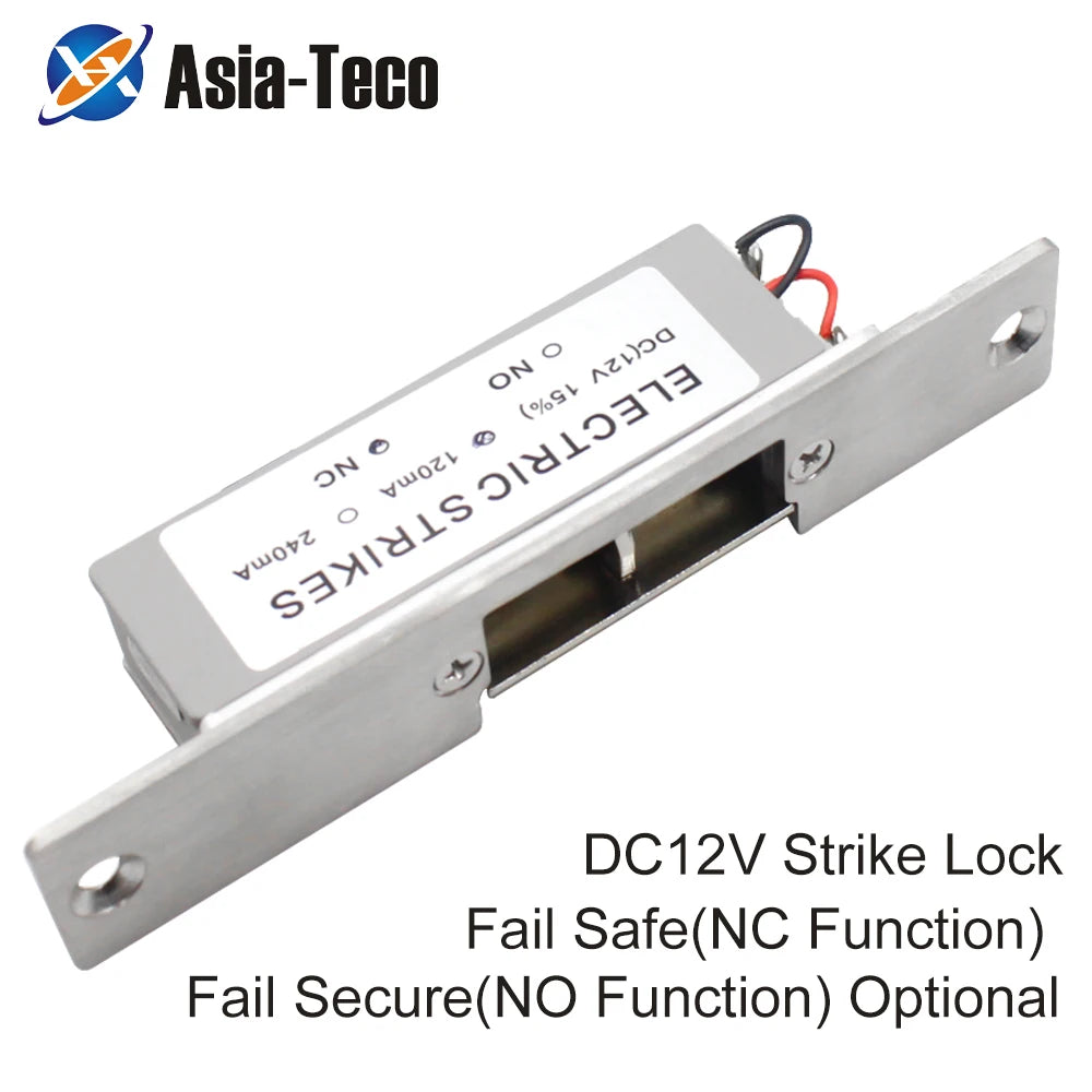 DC 12V Electric Strike Lock Electronic Door Lock Fail Secure Or Fail Safe NO/NC 1000KG Holding Force 44Mm Lock Tongue Cylinder Vue