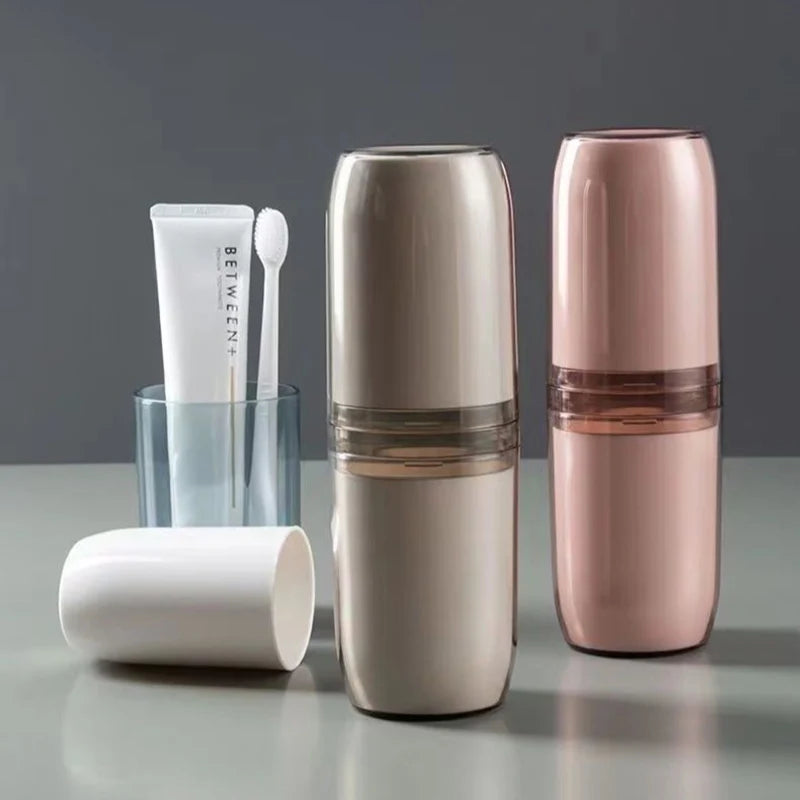 Toothbrush Storage Box Portable Mouthwash Cup Toothpaste Storage Box Toiletry Set Travel Supplies Portable Toothbrush Cup Vue