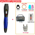 New 3D Printing Pen 3 Speed Adjustable 3D Pen Kids LCD Screen DIY Drawing Pens PLA Filament Children Girls Boys Gifts Vue EU blue pen PLA Filagment
