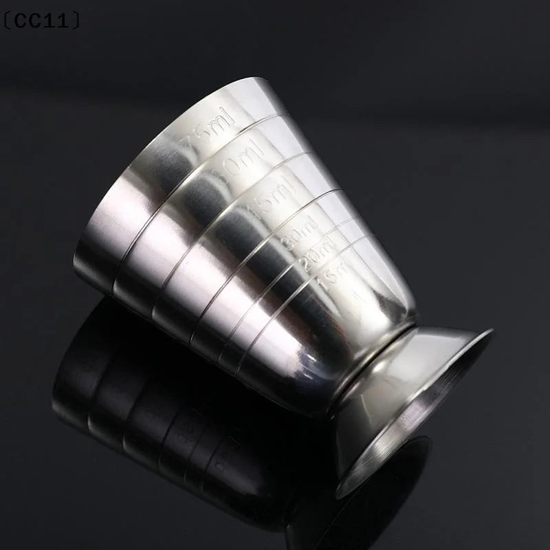 1 Bar Cocktail Glass Mixed Drink Measure Cup Stainless Steel Shaker Vue