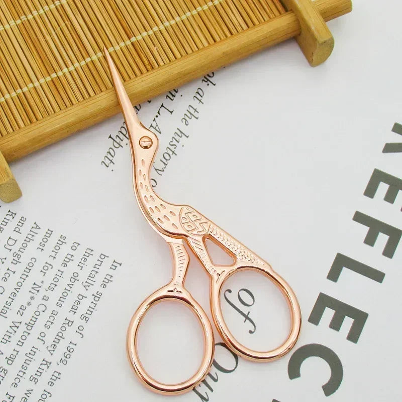 For Hair Scissors Round Head Type BeautyScissors Eyebrows Stainless Steel Nose Stork Nose Hair Beard Ear Hair Eyebrow Scissors Vue M62 Rose gold