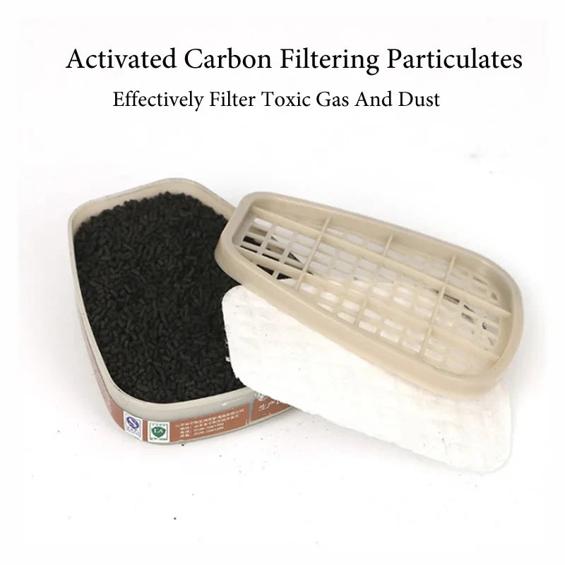 Multi-Function Gas Dust Mask With Safety Glasses Gas Respirator Filters Work Safety For Painting Pesticide Spraying Woodwork Vue