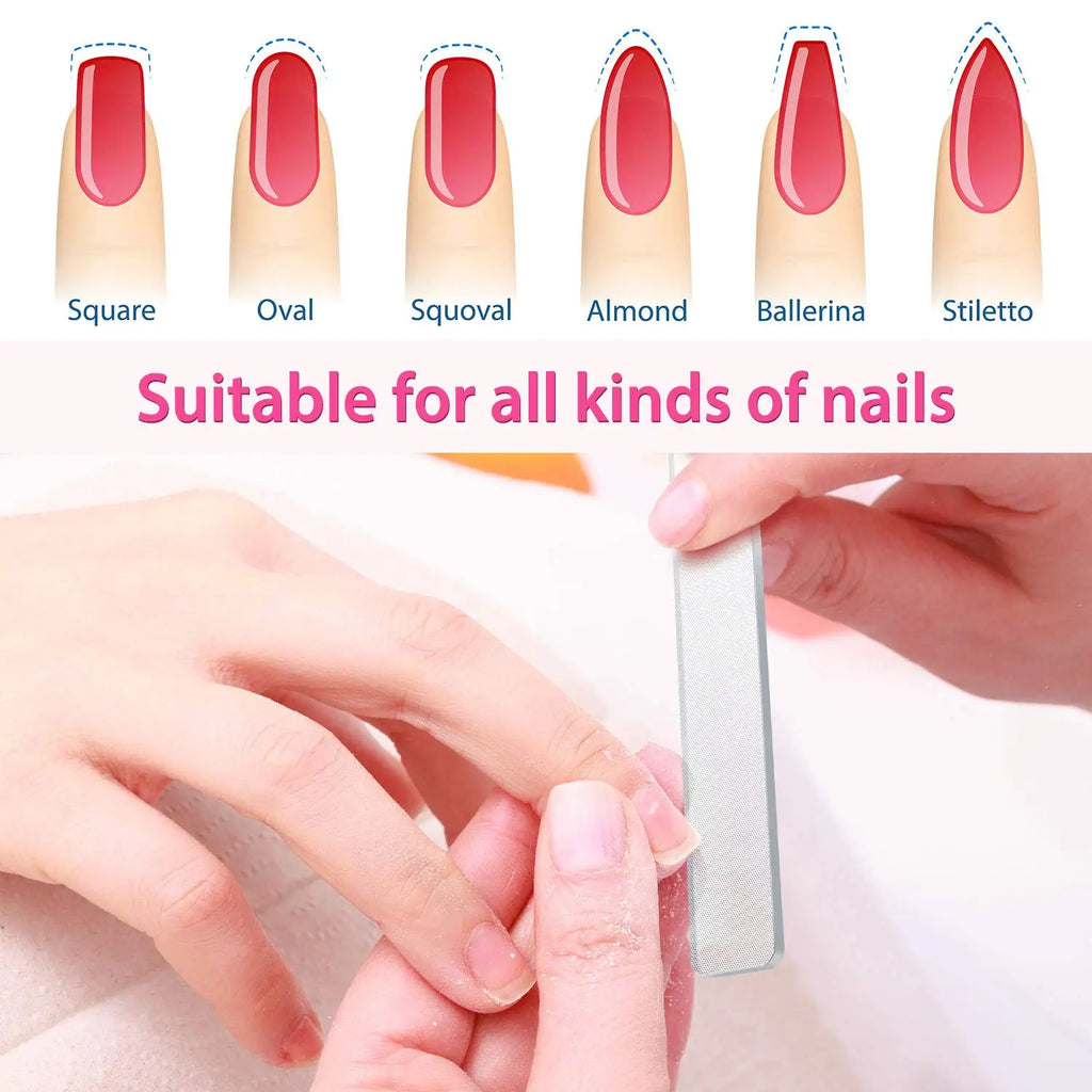 1/2pcs Nano Glass Nail Files Nail Polishing Tools Buffing Strips High-Quality Reusable Glass Nail Files with Fine Abrasive Parti Vue