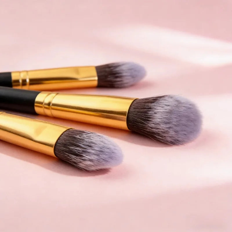 Makeup Brush 10pcs Foundation Make-up Brush Suitable for Powder Blusher Eye Shadow Repair Powder Cosmetics Black Beauty Tools Vue