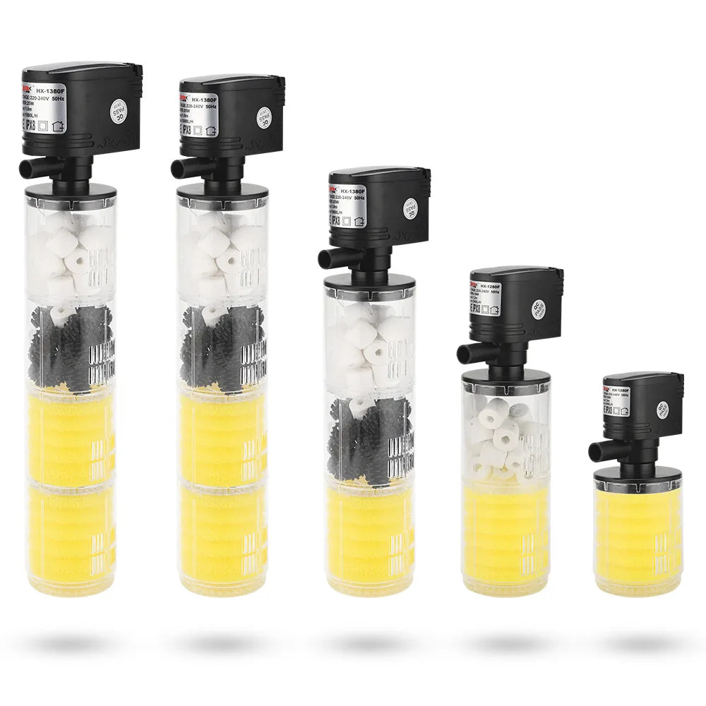 220V 3 in 1 Aquarium Multifunction Filter Pump Oxygen Fish Tank 4 Layers Filter Aquarium Internal Filter Material Air Pump Vue