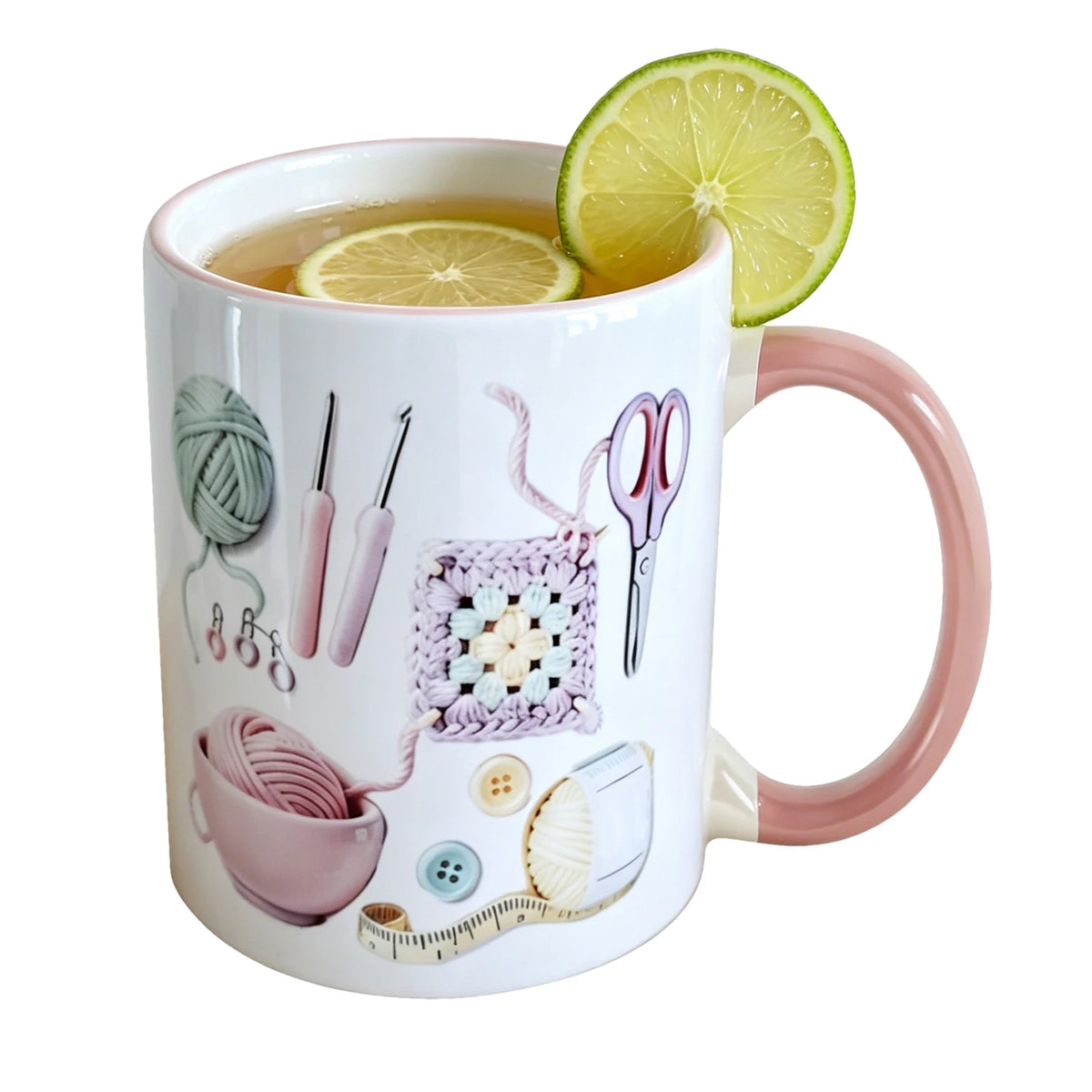 330ml Ceramic Funny Coffee Mug Crochet Desk Decor Novelty Drinking Cup for Yarn Lovers Home Office School Restaurant Bar Vue