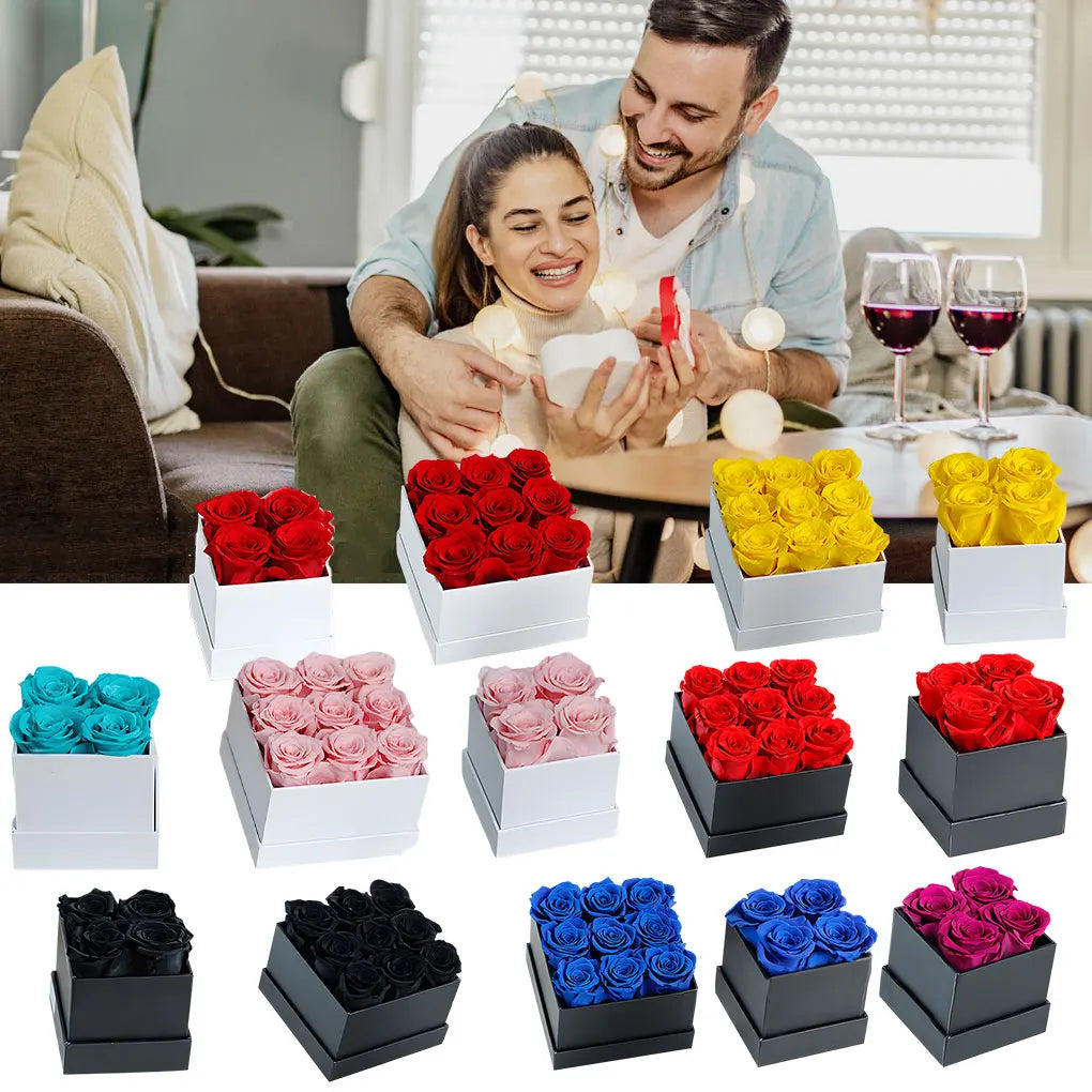 Preserved Rose Box Eternal Flower Immortal Roses Birthday Gift for Vue