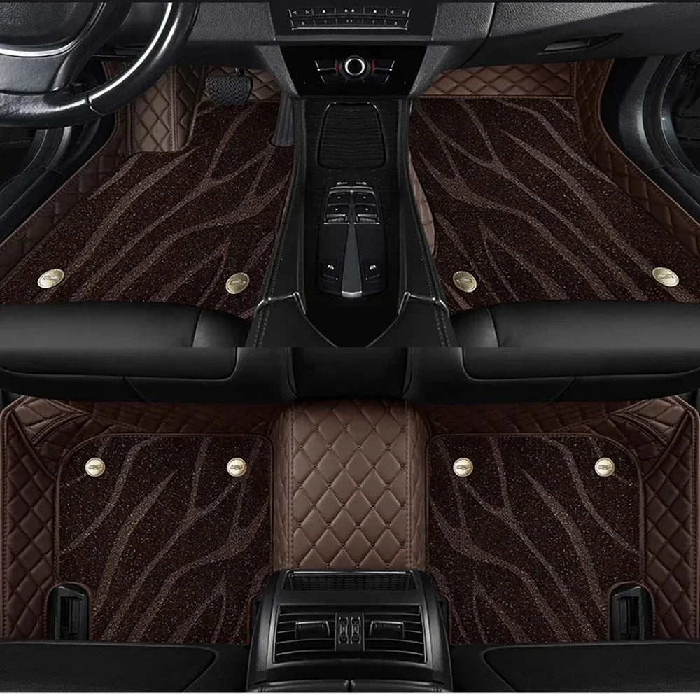 Toyota RAV4 Custom PU Leather Floor Mats 2005–2025 | Full Set Custom Car Floor Mats Vue B-coffee 2005-2012