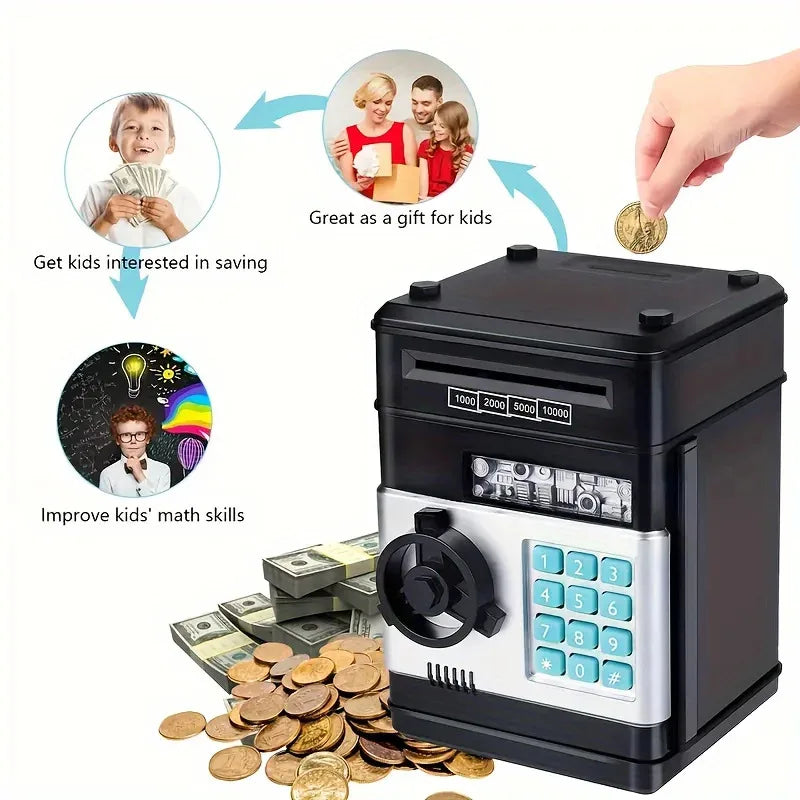 Kids ATM Piggy Bank Mini Safe with Password Lock & Coin Counter Kids Coin Bank Vue