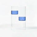Cylinder Shape Glass Tealight Candle Holder Romantic Exquisite Windproof Candlestick Versatile Transparent Aromatherapy Holder Vue Blue