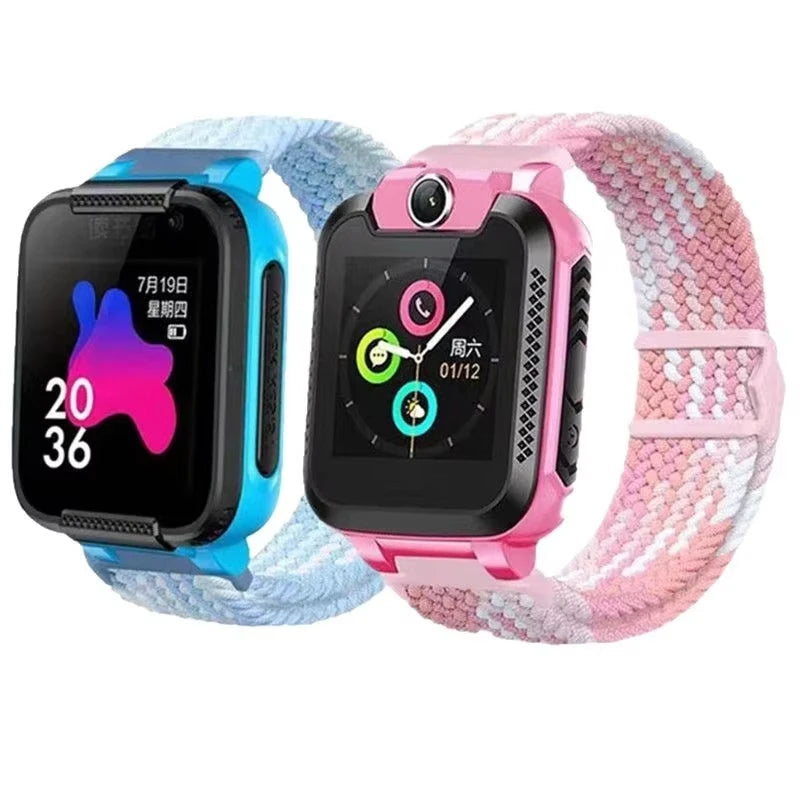 Braided Nylon Magnetic Watch Strap 15mm/17mm Kids Smart Watch Breathable Elastic Wristband Fit for Xiaomi & Mitu R Smart Watches Vue